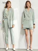 Amii minimalizm wiosna kobiet urząd Lady Blazer kobiety Vneck zbiorniki, spodnie dla kobiet spodenki damskie sprzedawane oddzielnie Blazers 12060909 1